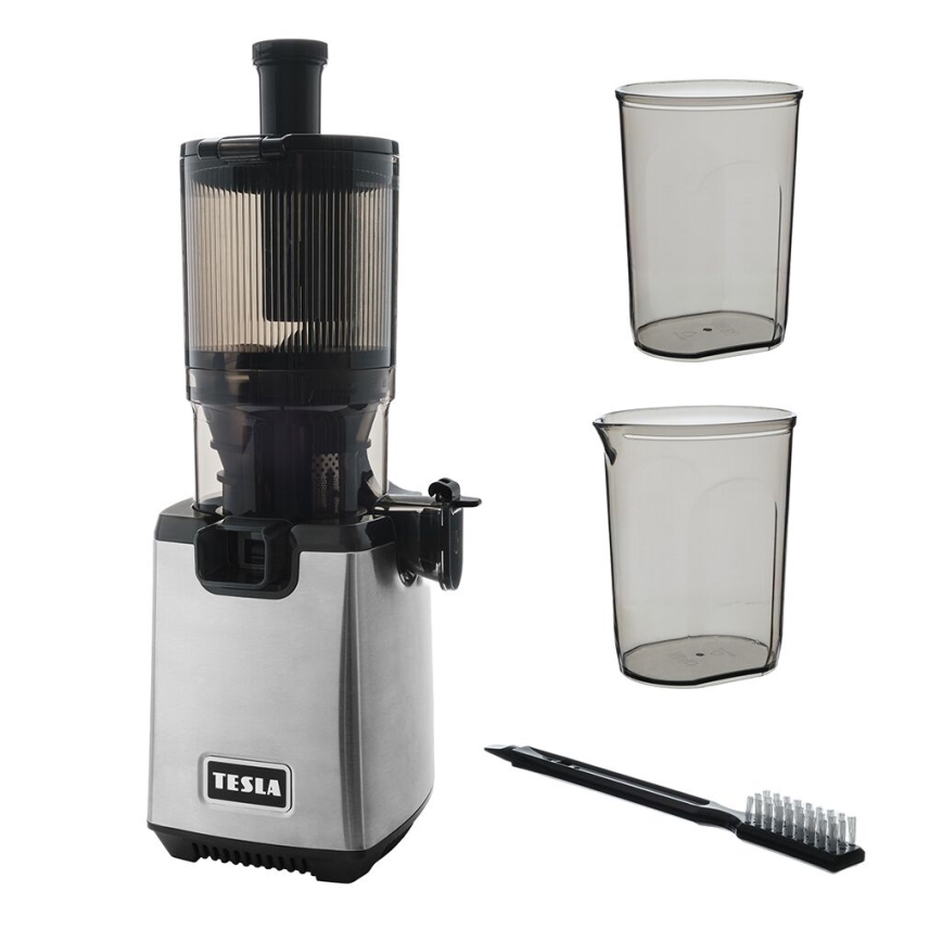 TESLA Electronics SlowJuicer Deluxe - Alacsony fordulatszámú facsaró 250W/230V rozsdamentes/fekete