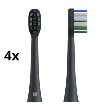 TESLA Smart - 4 db cserefej szett a TS400 szónikus fogkeféhez, fekete