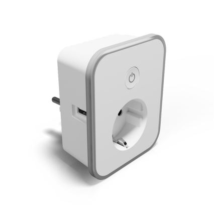 TESLA Smart - Intelligens aljzat 3690W/230V/16A 2xUSB/24W/5V Wi-Fi Tuya