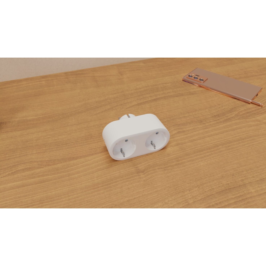 TESLA Smart - Intelligens kettős aljzat 3690W/230V/16A Wi-Fi Tuya