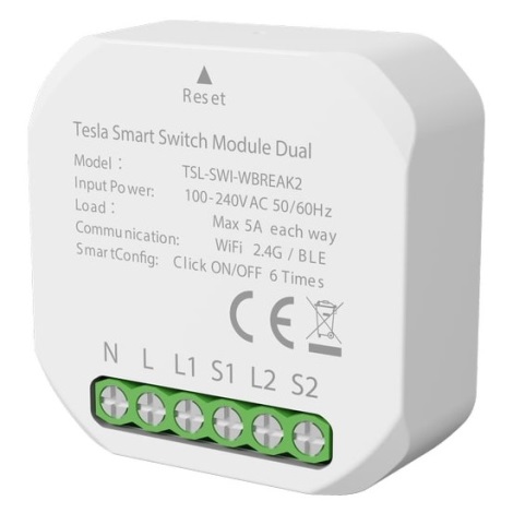 TESLA Smart - Intelligens relé 1200W/230V Wi-Fi