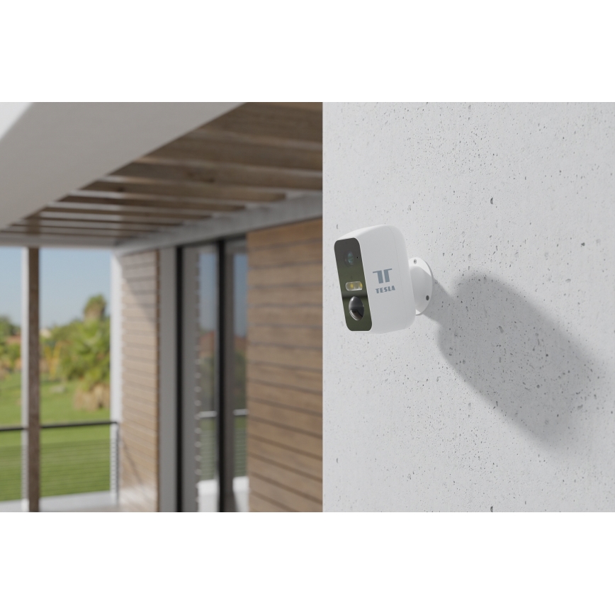TESLA Smart - Okos kültéri kamera 2K 1296p szenzorral, 9600 mAh, 5V, Wi-Fi, IP65