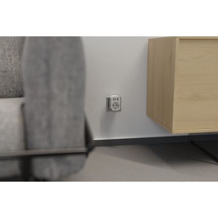 TESLA Smart - Okos konnektor 3680W/230V/16A Type F/E 2xUSB-A + 1xUSB-C Wi-Fi