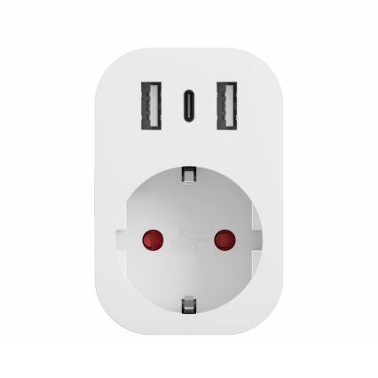 TESLA Smart - Okos konnektor 3680W/230V/16A Type F/E 2xUSB-A + 1xUSB-C Wi-Fi