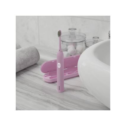 TESLA Smart - Okos szónikus fogkefe TS200 DELUXE rózsaszín