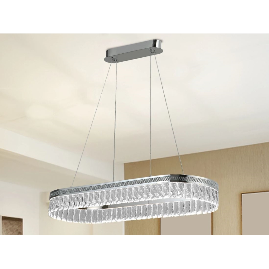 LED dimmelhető kristálycsillár kábelen THALIA LED/50W/230V 3000-6000K + távirányító
