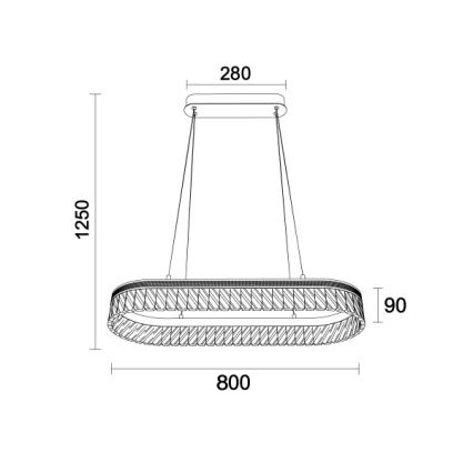 LED dimmelhető kristálycsillár kábelen THALIA LED/50W/230V 3000-6000K + távirányító