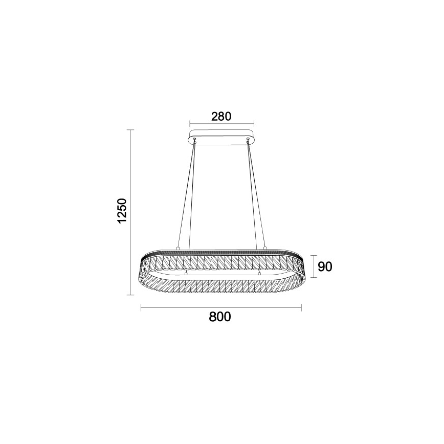 LED dimmelhető kristálycsillár kábelen THALIA LED/50W/230V 3000-6000K + távirányító