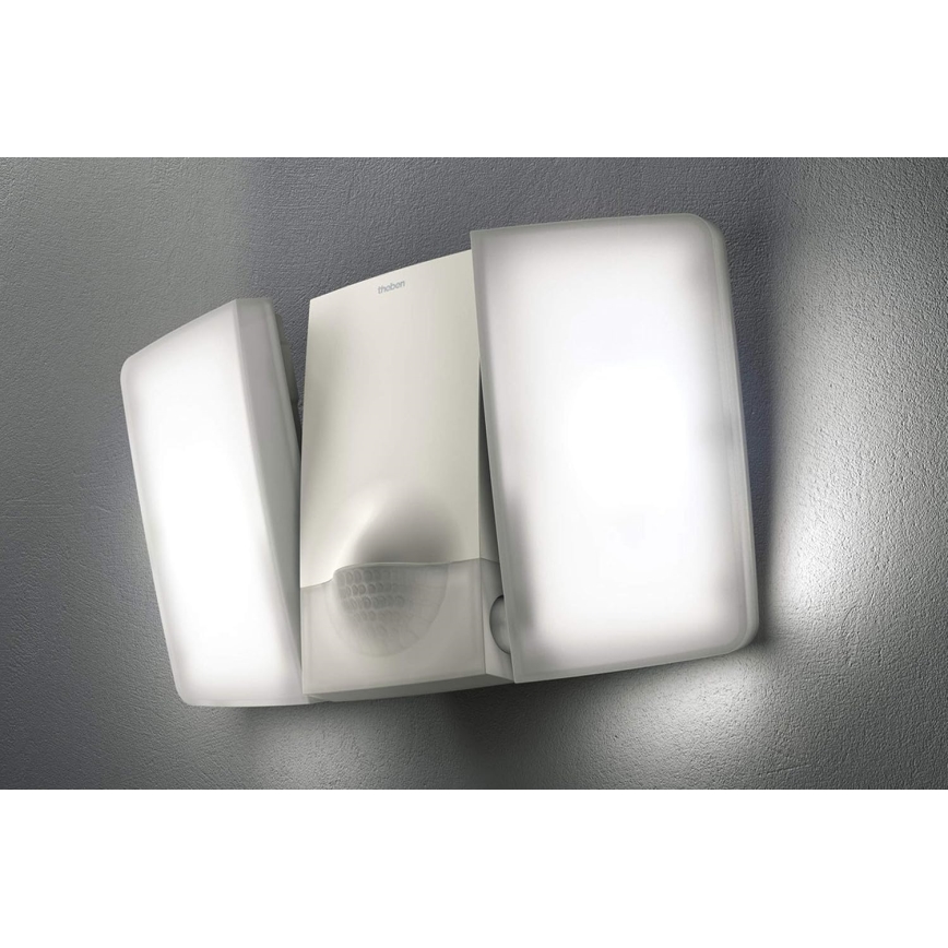 theben - LED fali reflektor érzékelővel 2xLED/10W/230V fehér IP55