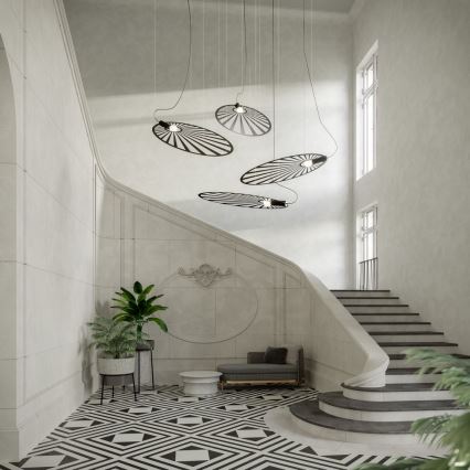 Thoro TH.001 - Csillár zsinóron LEHDET 1xE27/60W/230V fekete