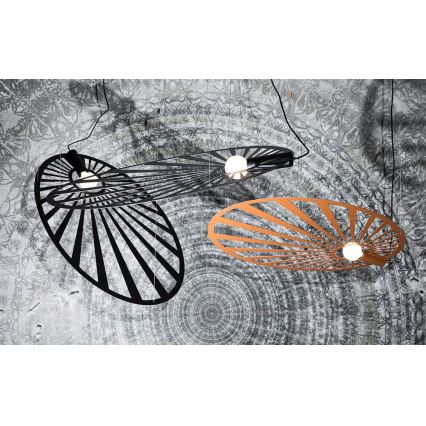 Thoro TH.001 - Csillár zsinóron LEHDET 1xE27/60W/230V fekete