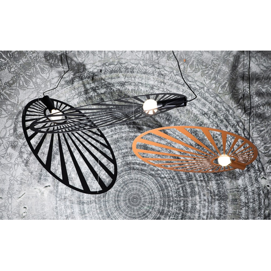 Thoro TH.001 - Csillár zsinóron LEHDET 1xE27/60W/230V fekete