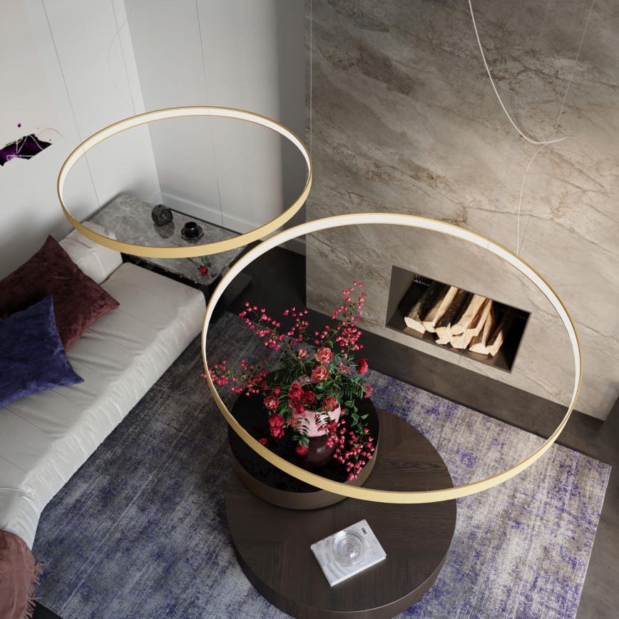 Thoro TH.174 - LED Csillár zsinóron RIO LED/50W/230V CRI 90 3000K átm. 78 cm arany