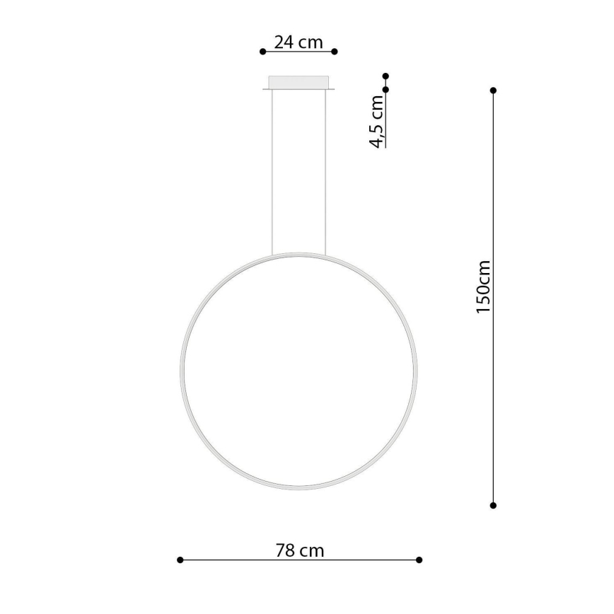 Thoro TH.175 - LED Csillár zsinóron RIO LED/50W/230V CRI 90 3000K átm. 78 cm arany