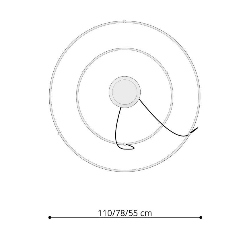 Thoro TH.178 - LED Csillár zsinóron RIO LED/80W/230V CRI 95 4000K fehér