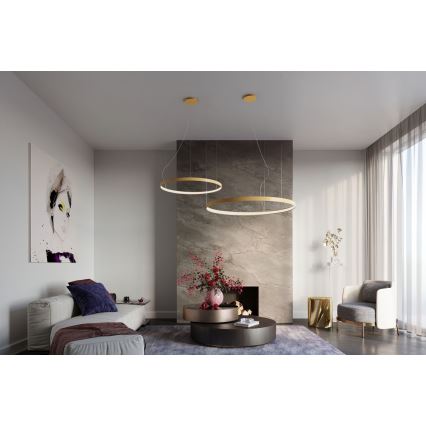 Thoro TH.217 - LED Csillár zsinóron RIO LED/30W/230V CRI 95 4000K átm. 55 cm arany