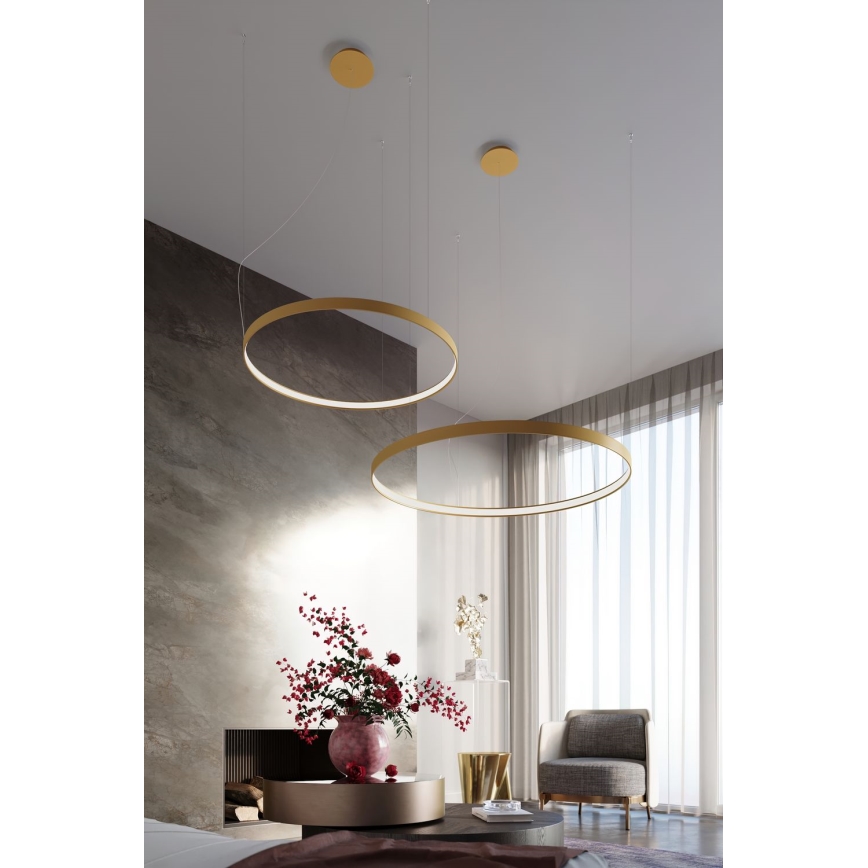 Thoro TH.217 - LED Csillár zsinóron RIO LED/30W/230V CRI 95 4000K átm. 55 cm arany