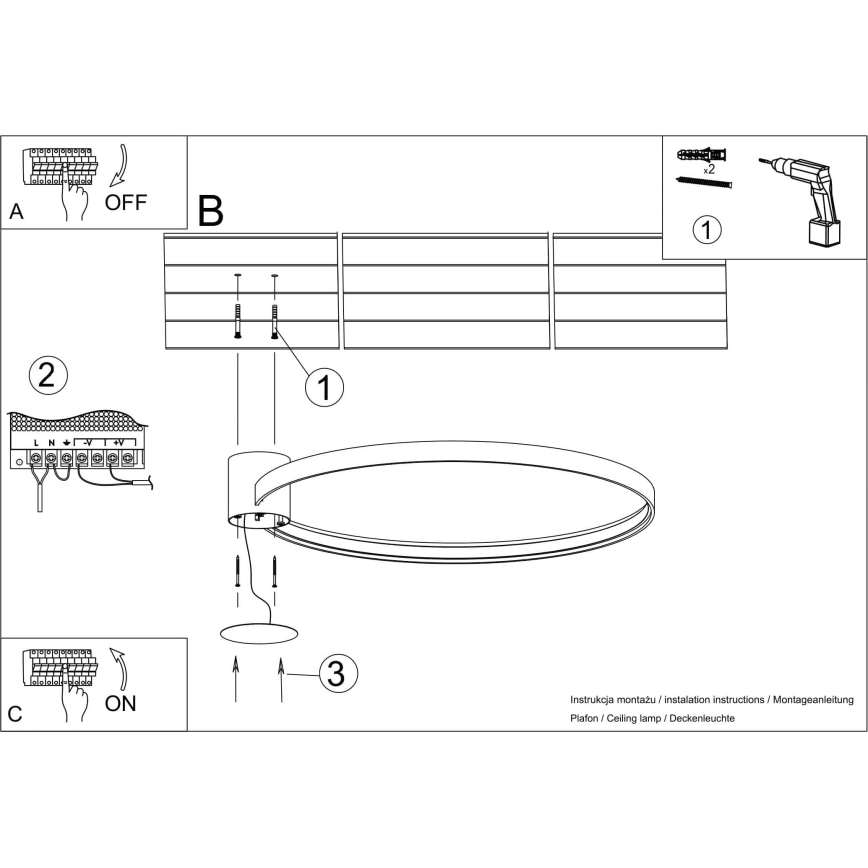 Thoro TH.223 - LED mennyezeti lámpa RIO LED/30W/230V CRI 98 4000K átm. 55 cm aranyszínű