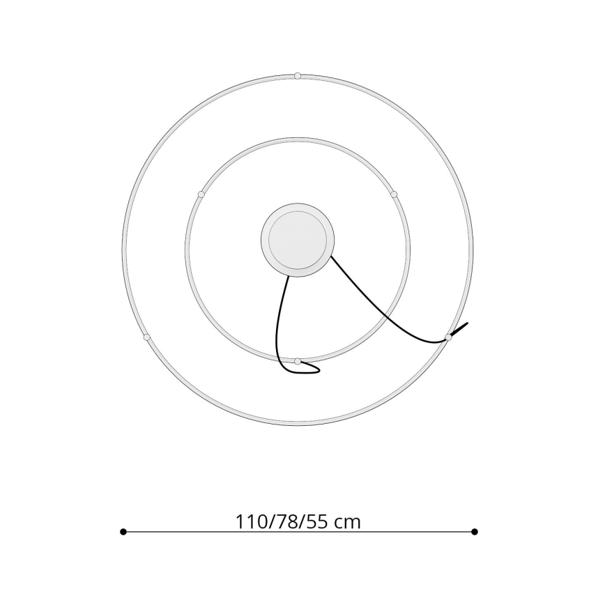 Thoro TH.268 - LED csillár RIO LED/80W/230V CRI 95 4000K arany színű, kábelre szerelhető