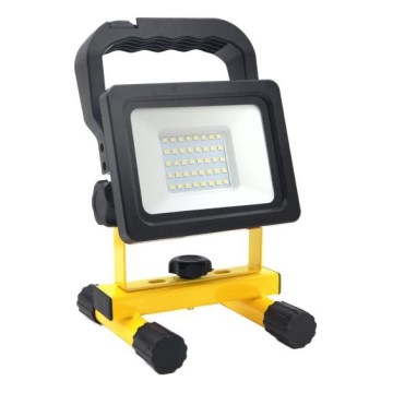 TIGRA LED fényerőszabályozható hordozható reflektor 20W/3,7V 4000K IP54 4400 mAh fekete/sárga
