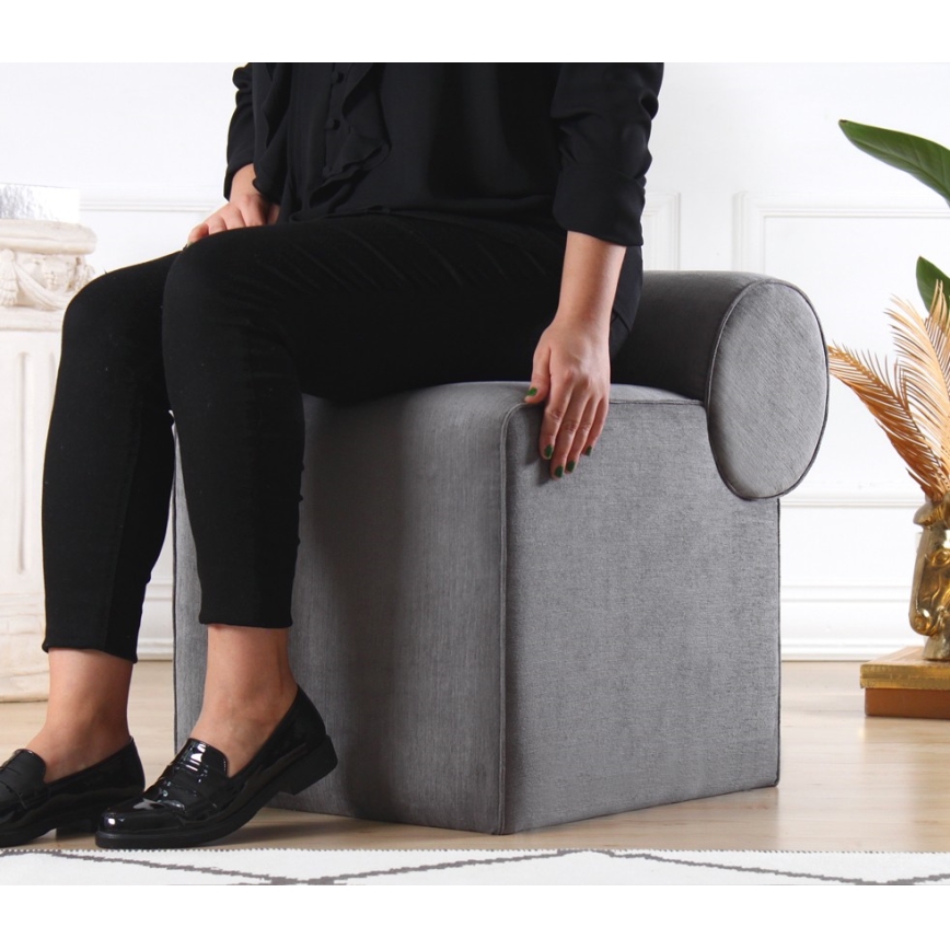 TIKI puff 47x45 cm szürke