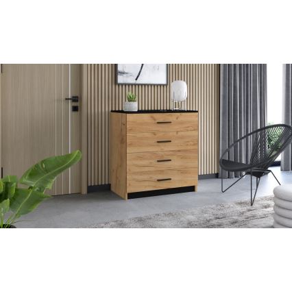 Timon komód tölgy craft/fekete