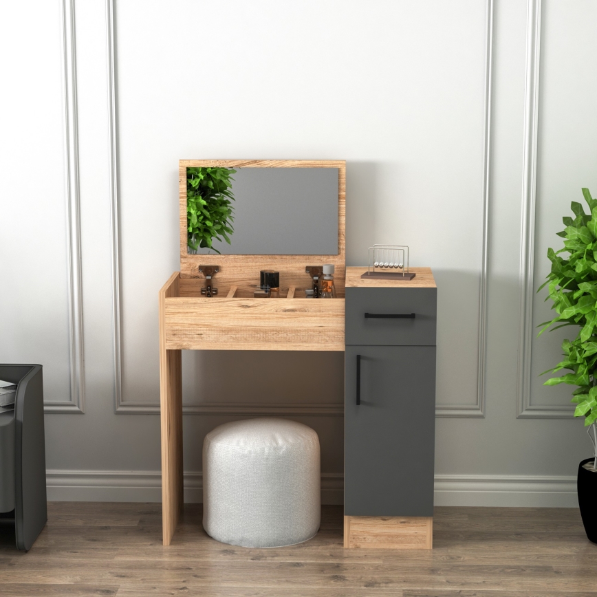 Sminkasztal INCI 108,8x77 cm atlanti fenyő/antracit