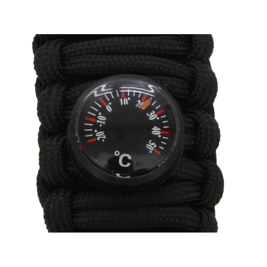 Többfunkciós óra iránytűvel és hőmérővel, fekete