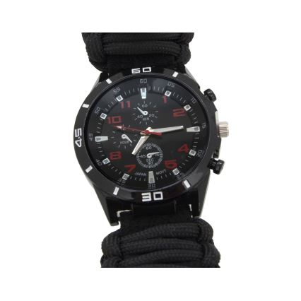 Többfunkciós óra iránytűvel és hőmérővel, fekete