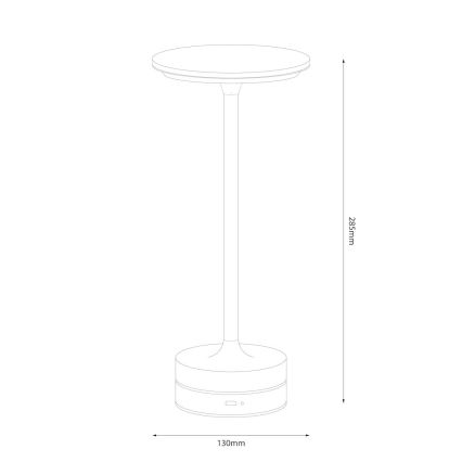 Tölthető érintésvezérlésű LED asztali lámpa TAVOLO LED/2,5W/5V 2400 mAh 3000-6000K fekete