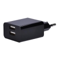 Töltő adapter 2xUSB/3100mA/230V fekete