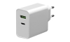 Töltő adapter USB-C Power Delivery + USB-A 45W/230V fehér