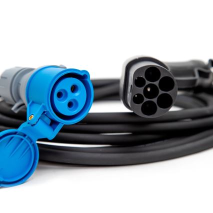 Töltőkábel elektromos lakóautókhoz, típus 2, 7 m, 3,6 kW, 16 A