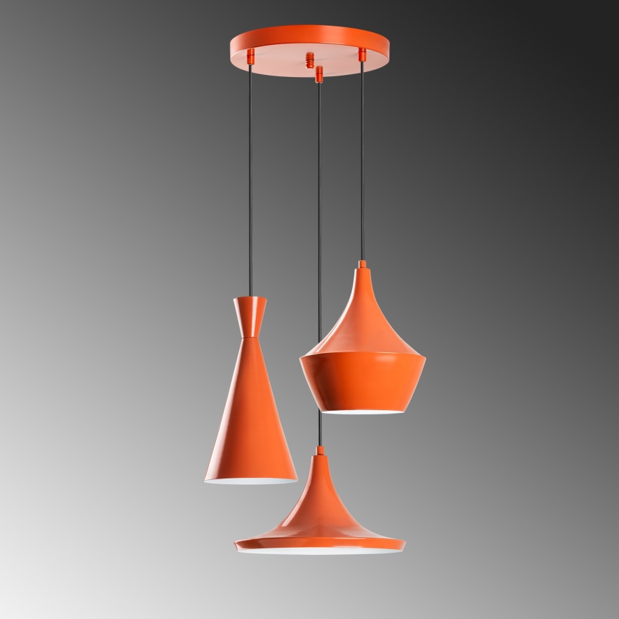 TOM kábeles csillár 3xE27/40W/230V narancssárga