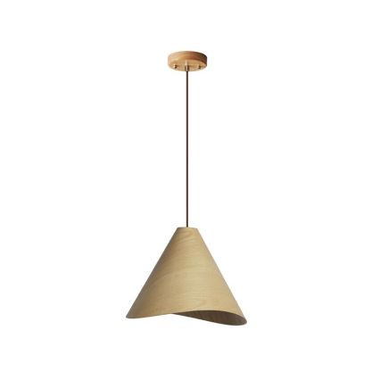 Tömörfa csillár zsinóron, 1xE27/60W/230V, Ø 33 cm, tömör tölgy/kaucsukfa