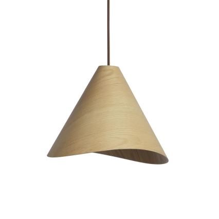 Tömörfa csillár zsinóron, 1xE27/60W/230V, Ø 33 cm, tömör tölgy/kaucsukfa