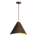Tömörfa függeszték zsinóron 1xE27/60W/230V átm. 33 cm dió/kaucsukfa