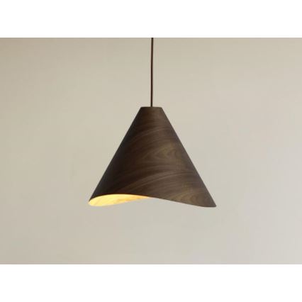 Tömörfa függeszték zsinóron 1xE27/60W/230V átm. 33 cm dió/kaucsukfa