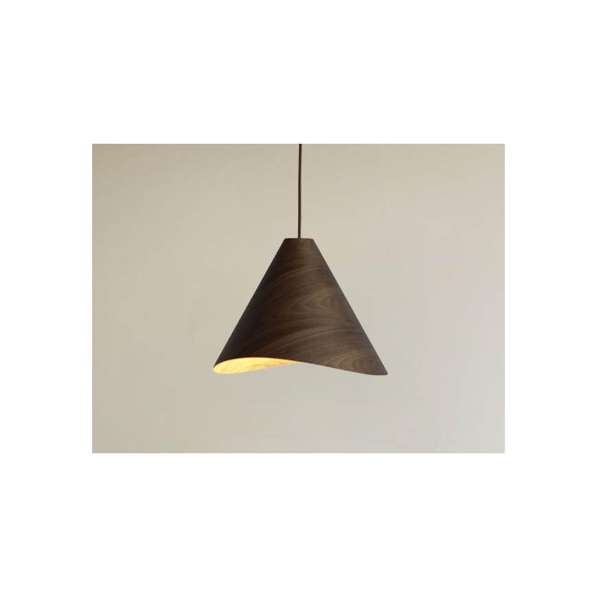 Tömörfa függeszték zsinóron 1xE27/60W/230V átm. 33 cm dió/kaucsukfa
