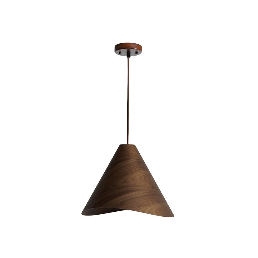 Tömörfa függeszték zsinóron 1xE27/60W/230V átm. 33 cm dió/kaucsukfa