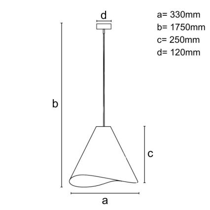 Tömörfa függeszték zsinóron 1xE27/60W/230V átm. 33 cm dió/kaucsukfa