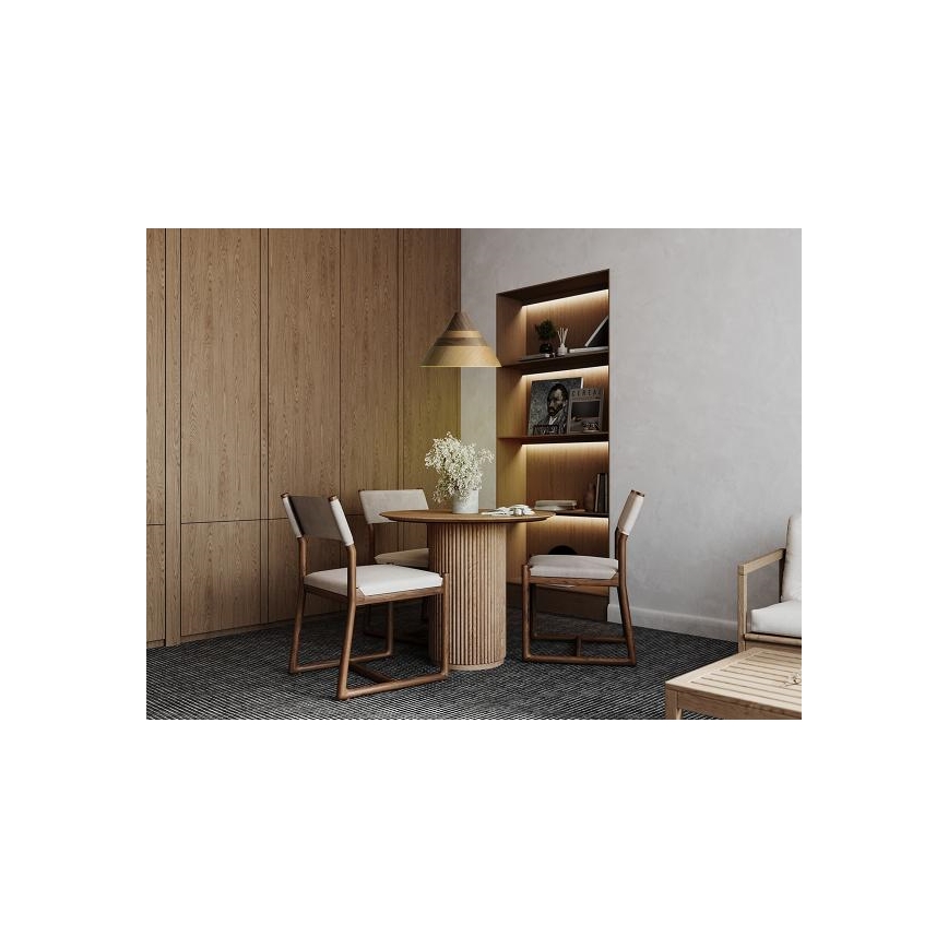 Tömörfa függőlámpa kábellel 1xE27/60W/230V, Ø 33 cm, tölgy / dió / kaucsukfa