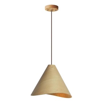 Tömörfa függőlámpa zsinóron, 1x E27/60W/230V, Ø 45 cm — tömör tölgy és kaucsukfa kivitel