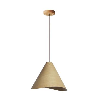 Tömörfa függőlámpa zsinóron, 1x E27/60W/230V, Ø 45 cm — tömör tölgy és kaucsukfa kivitel