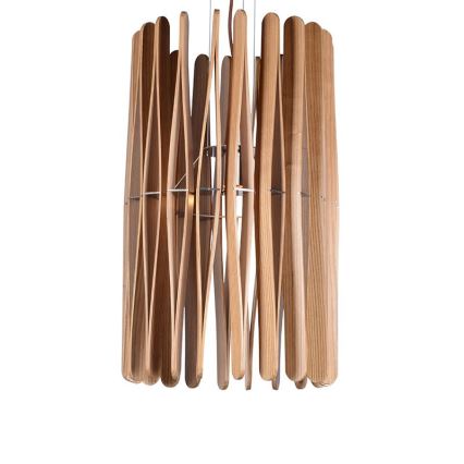 Tömörfa függőlámpa zsinóron 1xE27/60W/230V, átmérő 38 cm, tömörfa/kőris/kaucsukfa