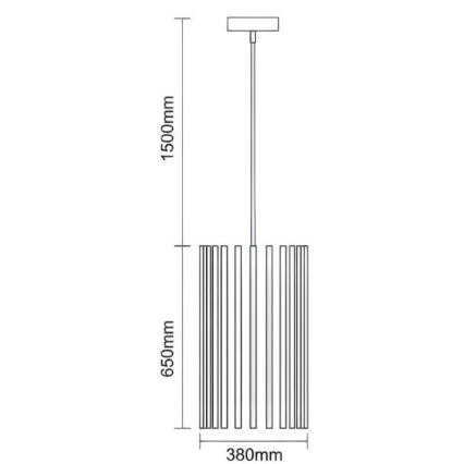 Tömörfa függőlámpa zsinóron 1xE27/60W/230V, átmérő 38 cm, tömörfa/kőris/kaucsukfa