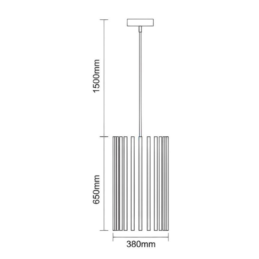 Tömörfa függőlámpa zsinóron 1xE27/60W/230V, átmérő 38 cm, tömörfa/kőris/kaucsukfa