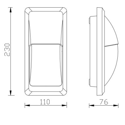 Top Light AVILA B - LED Kültéri fali lámpa AVILA LED/12W/230V IP65