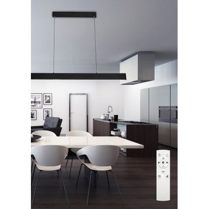 Top Light - LED Dimmelhető csillár zsinóron LINE LED/30W/230V fekete + távirányítás