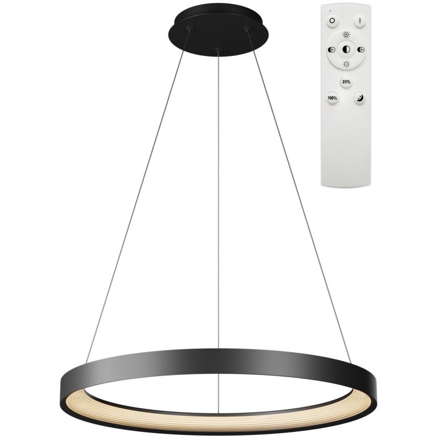 Top Light - LED Dimmelhető csillár zsinóron ORBIT LED/40W/230V 3000-6500K átm. 50 cm fekete + távirányítás
